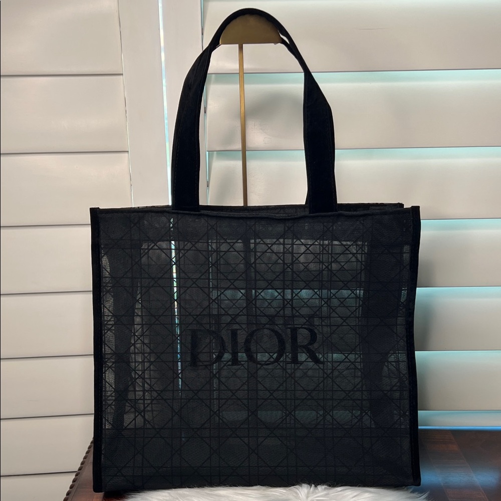 Dior Limited Edition Beauty Black Mesh Tote Bag NWOT
